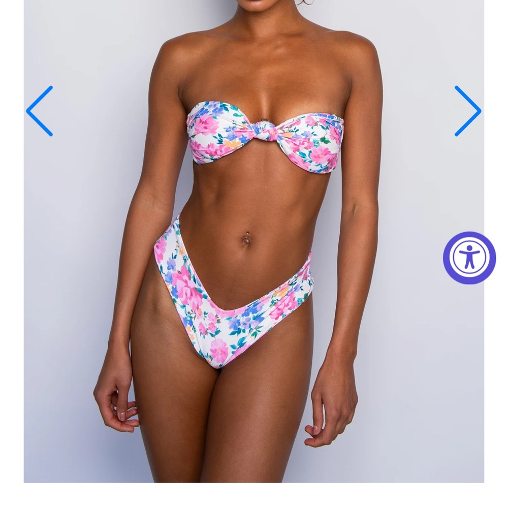 Skatie Pink and Blue Floral Bikini Set